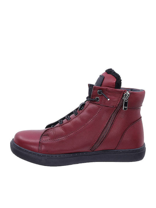Ghete dama din piele Burgundy