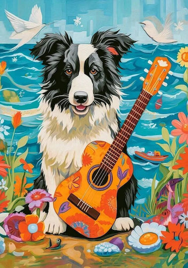 Παιδικό Puzzle Collie, Guitar and the Sea 100pcs Castorland