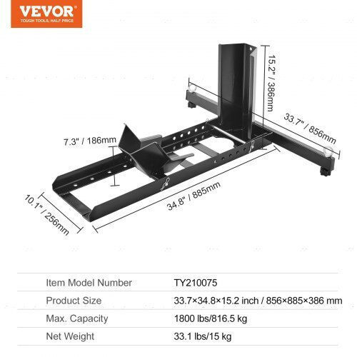 Motorcycle Front Wheel Support Vevor Max 816.5 Kg Steel Diameter 15-22 Inch