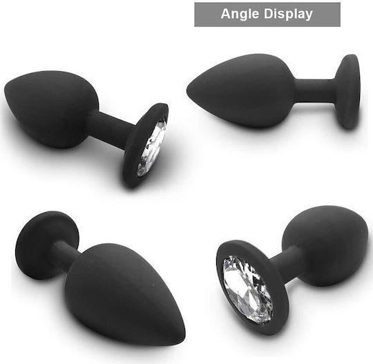 Smd Diamant Silikon Butt Plug Anal Plug Silikon 8cm Mittel Schwarz