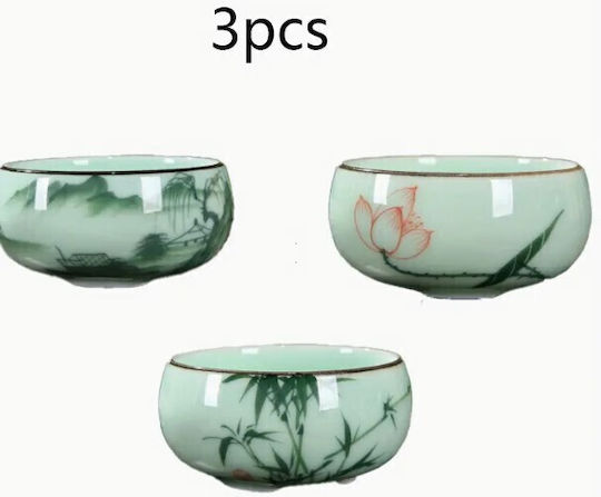 Set Tassen Tee Keramik Grün 3Stück