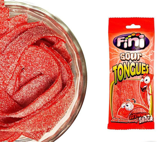Fini Ζαχαρωτα 90g Sour Tongues Strawberry