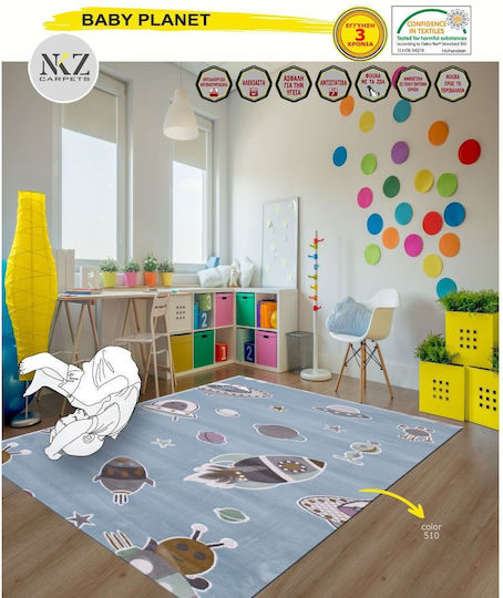 Zebelis Kids Synthetic Rug Baby Planet Custom Size