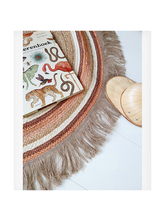 Tapis Petit Jute Tess Ръчно изработено Детско килимче Бежов Кръгло с диаметър 110см