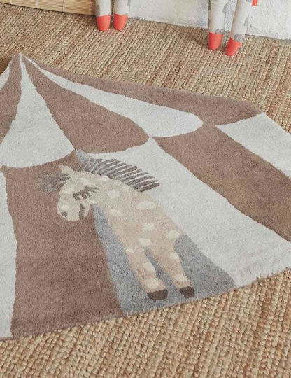 OYOY Παιδικό Χαλί Μάλλινο Καφέ 100x90cm Πάχους 90mm