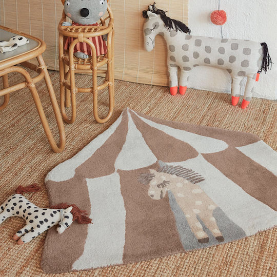 OYOY Kids Rug Woolen Brown 100x90cm Thickness 90mm