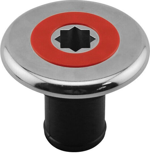 Lalizas Boat Cap INOX Deck Filler Ø38mm with Red Cap for Fuel with Black Base Red