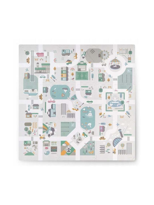 Nukido Kids Foam Rug City Figures Design 105x105cm