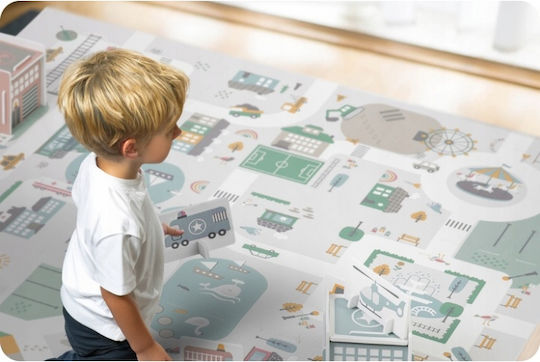Nukido Kids Foam Rug City Figures Design 105x105cm