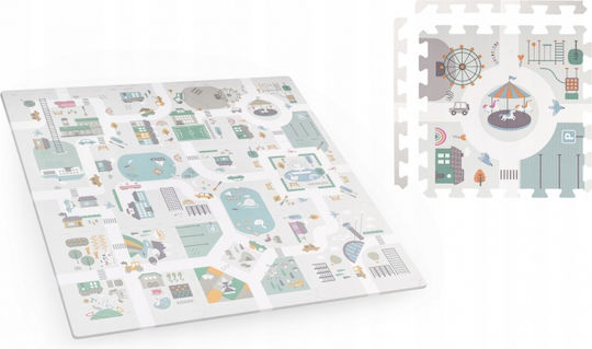 Nukido Kids Foam Rug City Figures Design 105x105cm