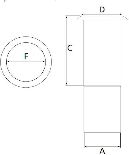Eval Jgheaburi Σκάφους Debit de apă cu filet 1-1/2" Alb
