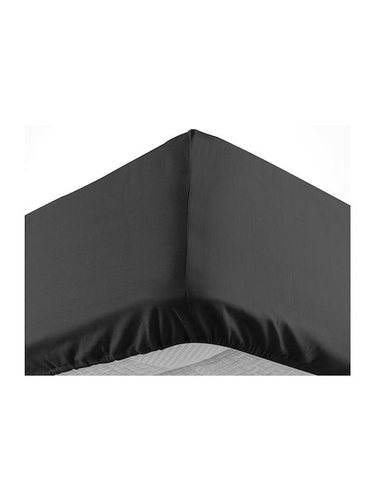 Sheet Super-Double with Elastic 160x200+30cm. L-c Lina Black