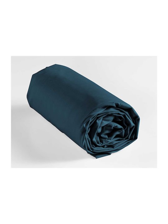 Sheet Super-Double with Elastic 160x200+30cm. L-c Lina Blue