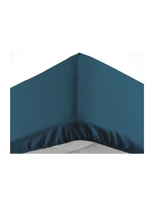 Sheet Super-Double with Elastic 160x200+30cm. L-c Lina Blue