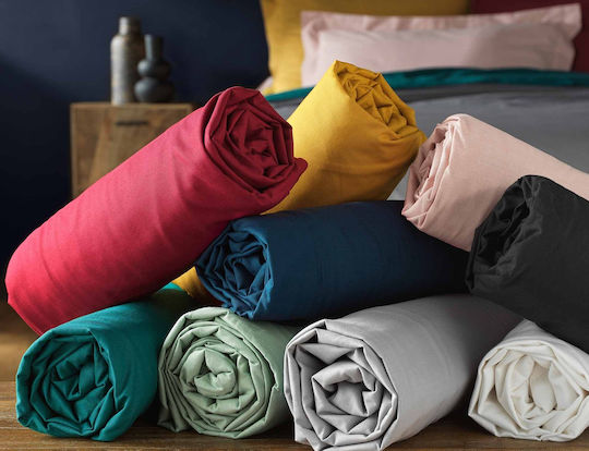 Douceur d'Intérieur Sheet for Single Bed with Elastic 90x190+30cm. Lina Sage