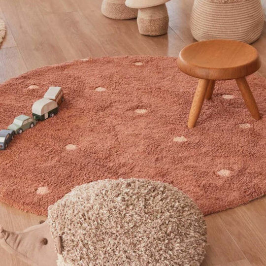 Lorena Canals Dot Παιδικό Χαλί Chestnut Στρογγυλό με Διάμετρο 140cm
