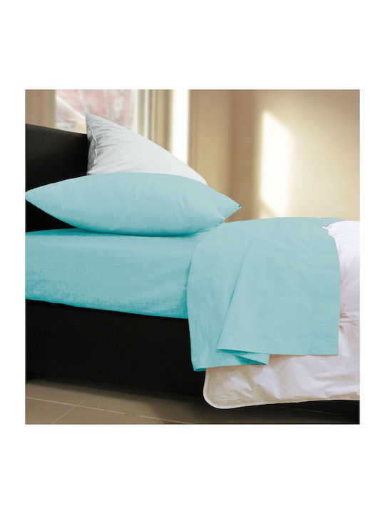 Nef-Nef Homeware Basic Σεντόνι Ημίδιπλο με Λάστιχο 120x200+30εκ. 728 Aqua