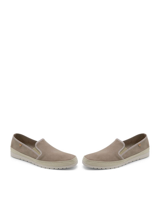 Leder Herren Slip-Ons Beige