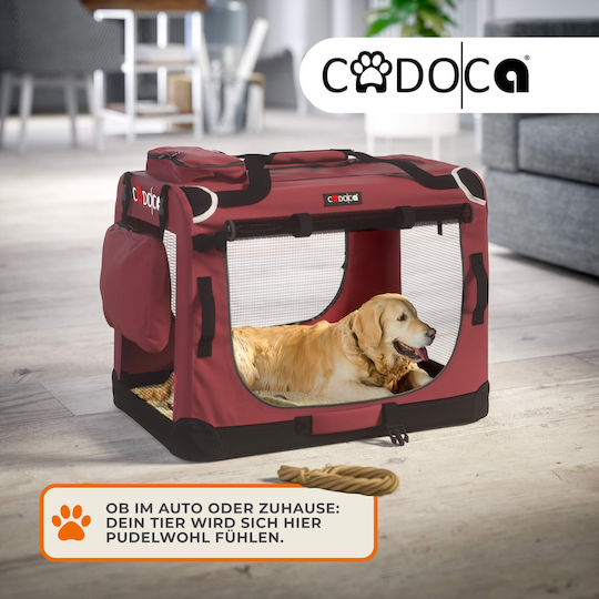Geantă de transport pentru câini și pisici Cadoca roșu închis mărimea M 60x42x44 cm