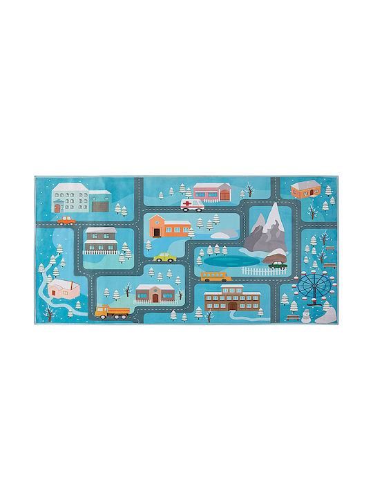 Beliani Παιδικό Χαλί Cars Μπλε 80x150cm