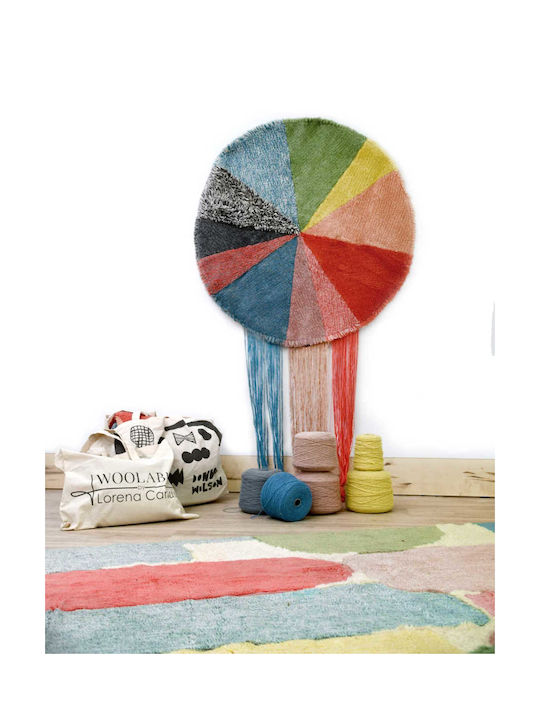 Lorena Canals Pie Chart Handmade Kids Rug Multicolor Round with Diameter 120cm