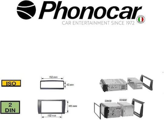 Phonocar DIN Fascia Panels 2 Din Blue/Grey for Seat Ibiza 2008-2013