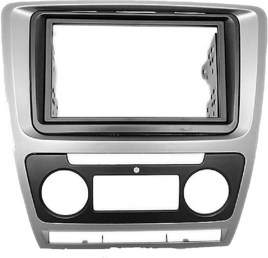 Πρόσοψη 2 Din για Skoda Octavia 2004 - 2013 Auto Air Condition Ασημί για Skoda Octavia 2004 2013