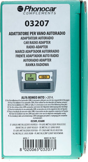 Phonocar DIN-Verkleidungsplatten 2 Din für Alfa Romeo Mito 2011-2014