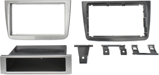 Phonocar DIN Fascia Panels 2 Din Front Panel R/CD for Alfa Romeo Mito 2014 Grey/Silver for Alfa Romeo Mito