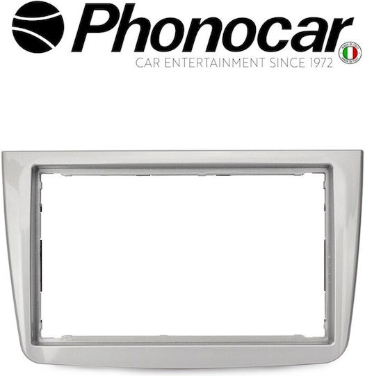Phonocar DIN Fascia Panels 2 Din Front Panel R/CD for Alfa Romeo Mito 2014 Grey/Silver for Alfa Romeo Mito