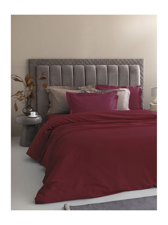 Palamaiki Sheet Set with 1 Pillowcase Super-Double 240x270cm. Posh Bordo 2pcs