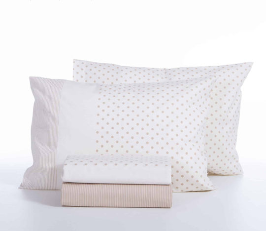 Nef-Nef Homeware Сет Чаршафи Двойни 200x270см. Donter Бежов 4бр