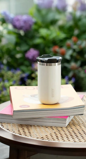 Wacaco Octaroma Lungo Glass Thermos Stainless Steel / Plastic 300ml White with Mouthpiece