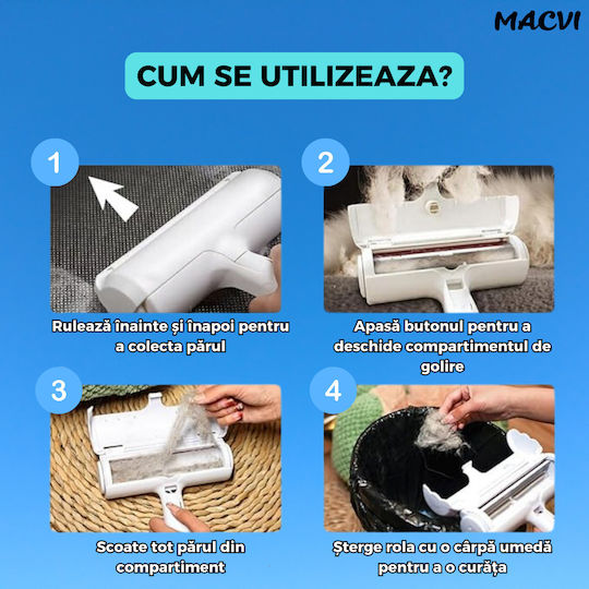Macvi Pet Hair Cleaning Brush 20 X 20 X 3 Cm Blue