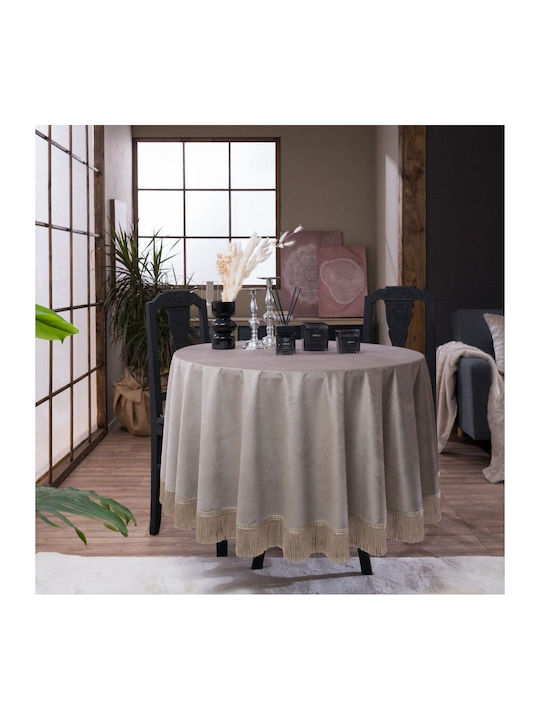 Teoran Rotunda Velvet with Fringe 07 180x180cm