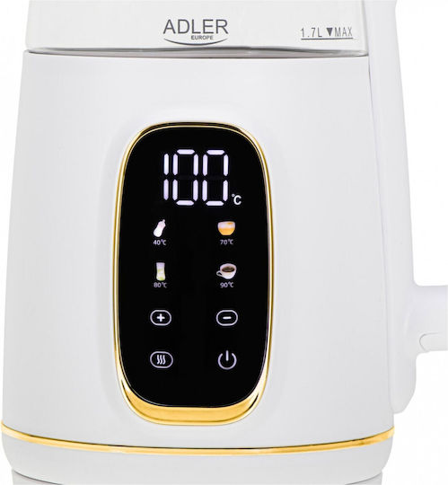 Adler Kettle 1.7lt 1850W White-Gold