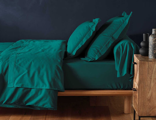 Douceur d'Intérieur Lina Σεντόνι Μονό με Λάστιχο 90x190εκ. Emerald Green