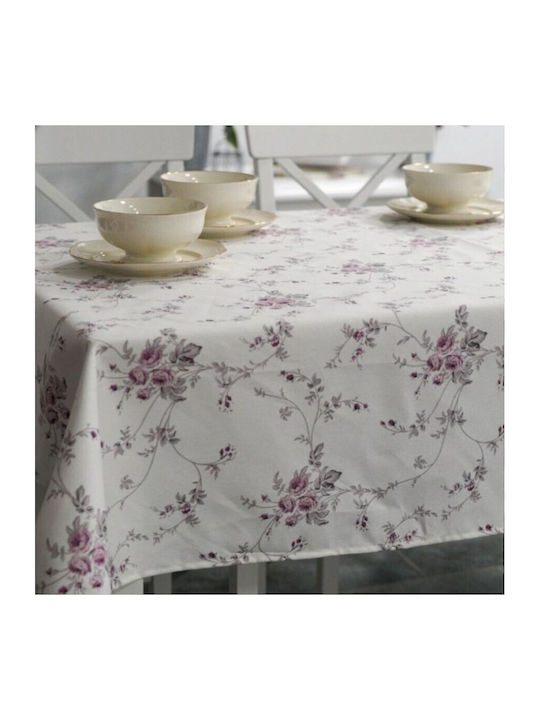 Floral Față de masă Din Bumbac Rezistent la pete Violet 120x160cm