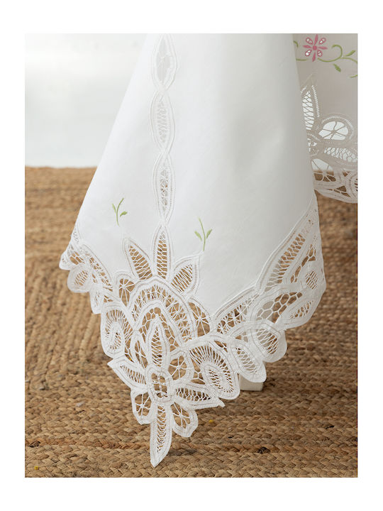 Palamaiki Τραπεζομάντηλο Βαμβακερό με Δαντέλα Σετ Lace Lace 180x270εκ.