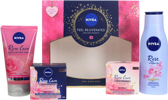 Nivea Feel Rejuvenated Skin Care Set for Αnti-ageing & Facial Cleaning 4pcs