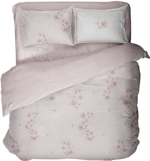 Nima Forget Σετ Σεντόνια King Size με Λάστιχο 180x200+32εκ. Ροζ (4τμχ)