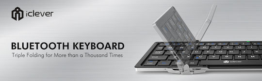 iClever BoostType IC-BK03 Ασύρματο Bluetooth Πληκτρολόγιο με Touchpad Αγγλικό US Foldable