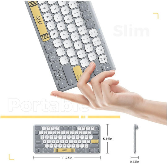 iClever BK50 Kabellos Bluetooth Nur Tastatur Englisch US