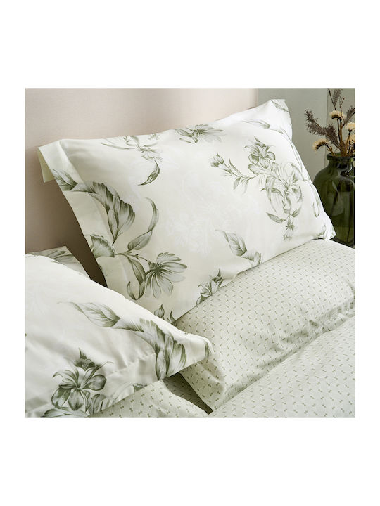 Vesta Home Sheet Sets Queen 240x270cm. Victoria Bay Leaf Mint 4pcs