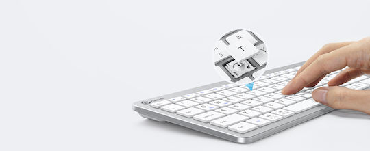iClever IC-GK08 Fără fir Bluetooth Set tastatură și mouse Engleză US Argintiu