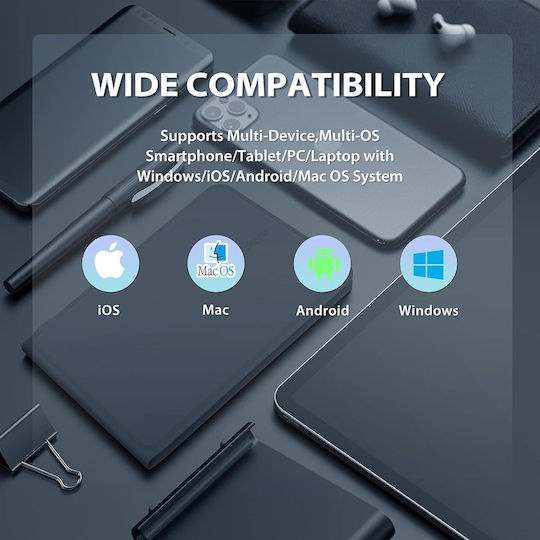 iClever BK06 Ασύρματο Bluetooth Πληκτρολόγιο για Tablet Αγγλικό US
