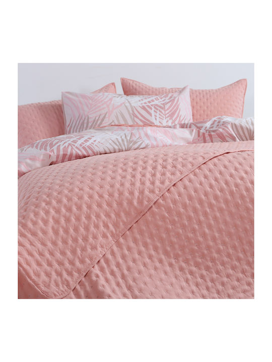 Nef-Nef Homeware Valia Coverlet Queen Size Microfiber Peach 230x240cm