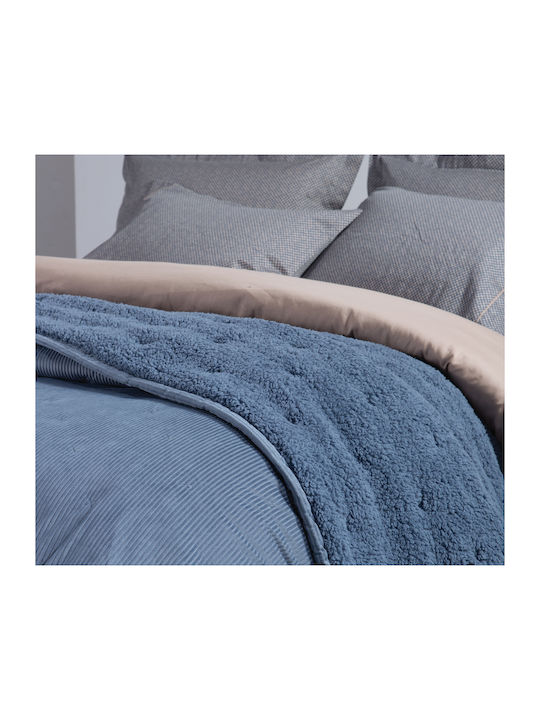 Nef-Nef Homeware New Kotler Cuvertură King Size din Poliester Denim 270x280cm
