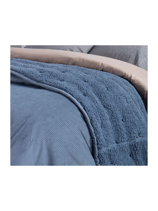 Nef-Nef Homeware New Kotler Cuvertură King Size din Poliester Denim 270x280cm