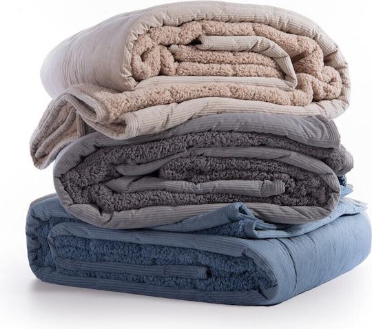 Nef-Nef Homeware New Kotler Coverlet Queen Size from Polyester Beige 230x240cm